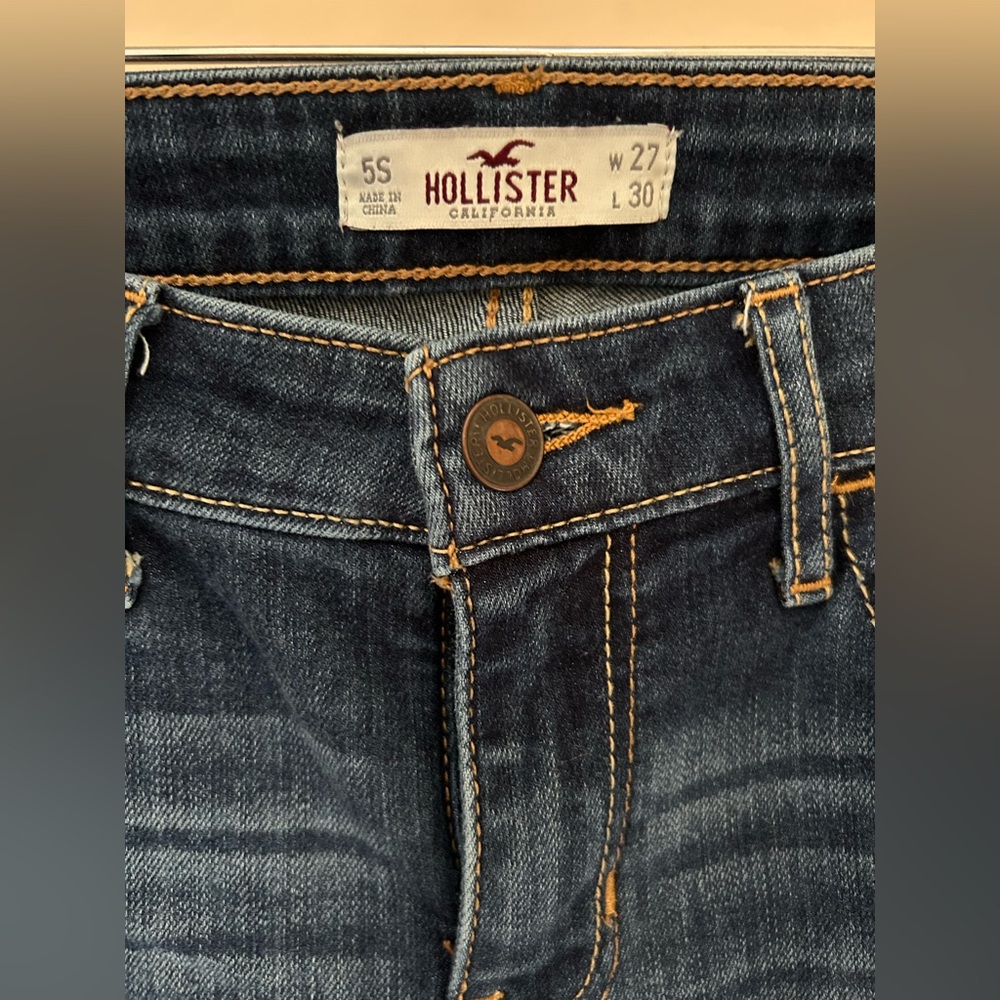 Hollister Y2K Straight Jeans W27 L30 | Women Size 5S | Low Rise Distressed Denim - Picture 5 of 16